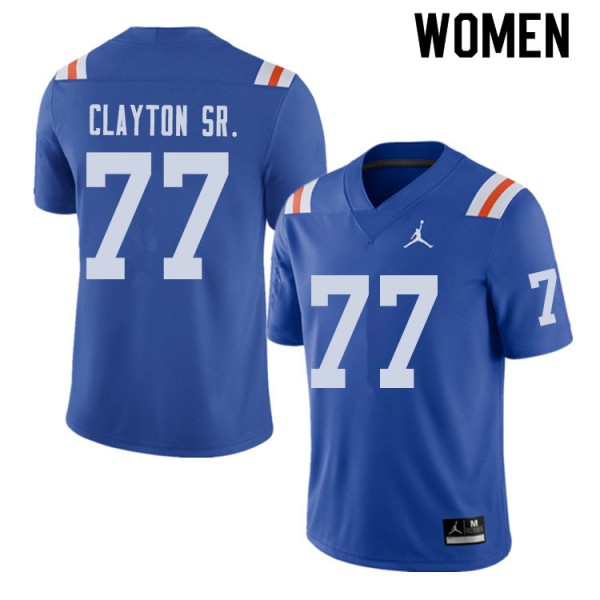 Jordan Brand Women #77 Antonneous Clayton Sr. Florida Gators Throwback Alternate College Football Jerseys